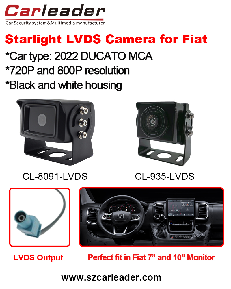 Carleader LVDS Araç Arka Görüş Kamerası Fiat Ducato'ya Uygun