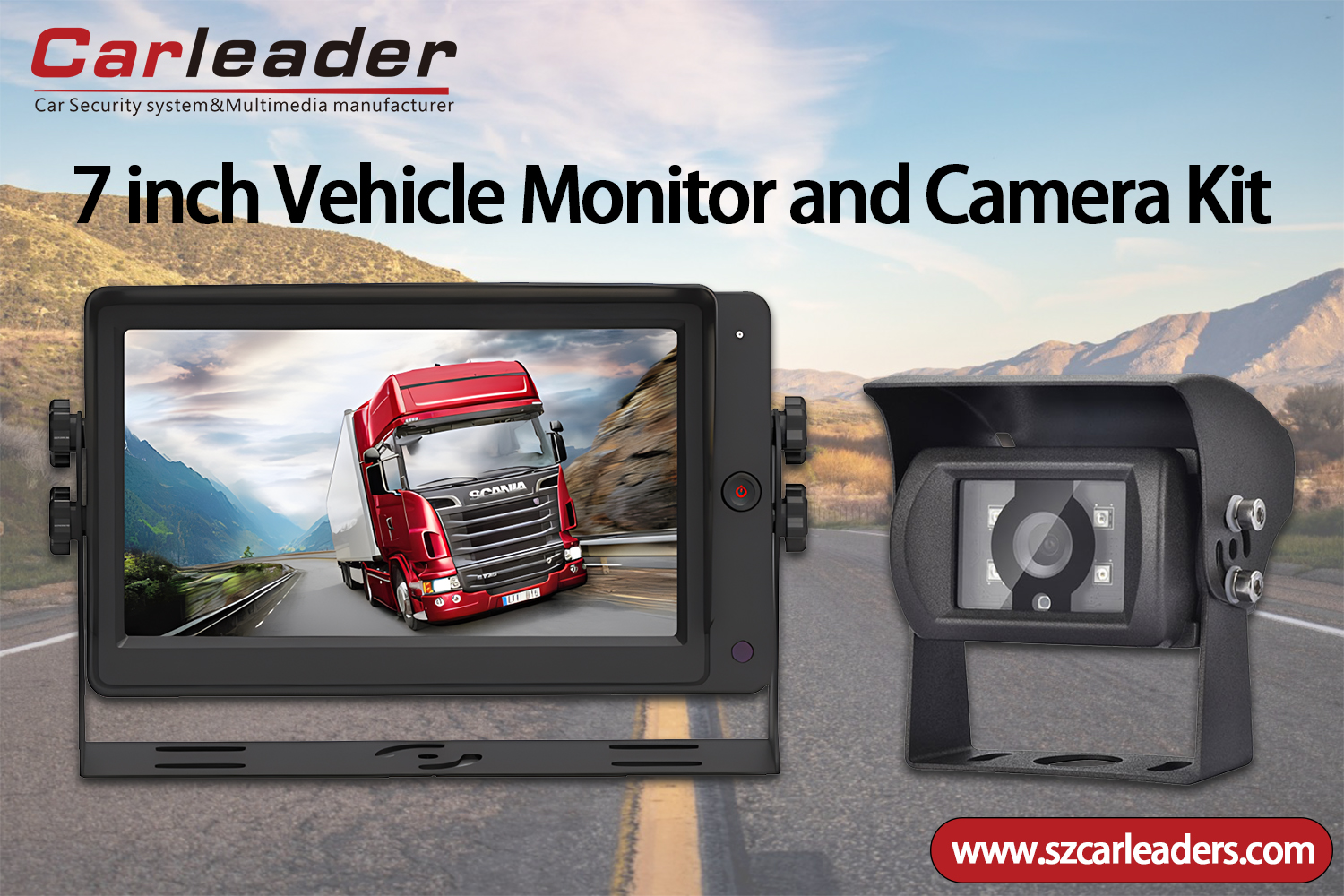 Ters kameralı 7 inç arka görüntüleme monitörü