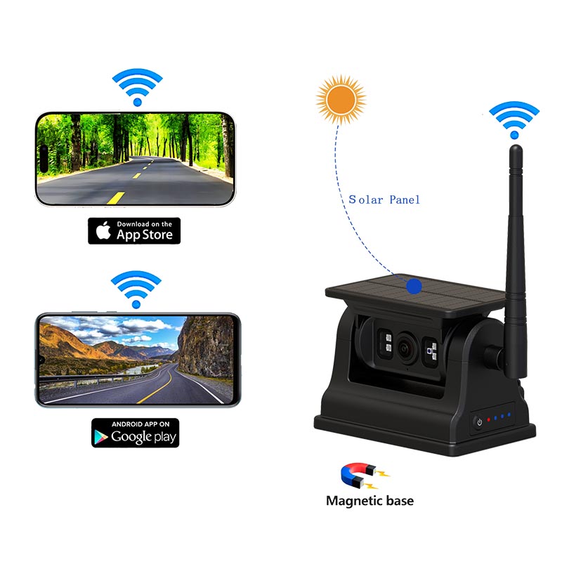 IOS Android için Manyetik Güneş Wifi Kablosuz Yedek Kamera