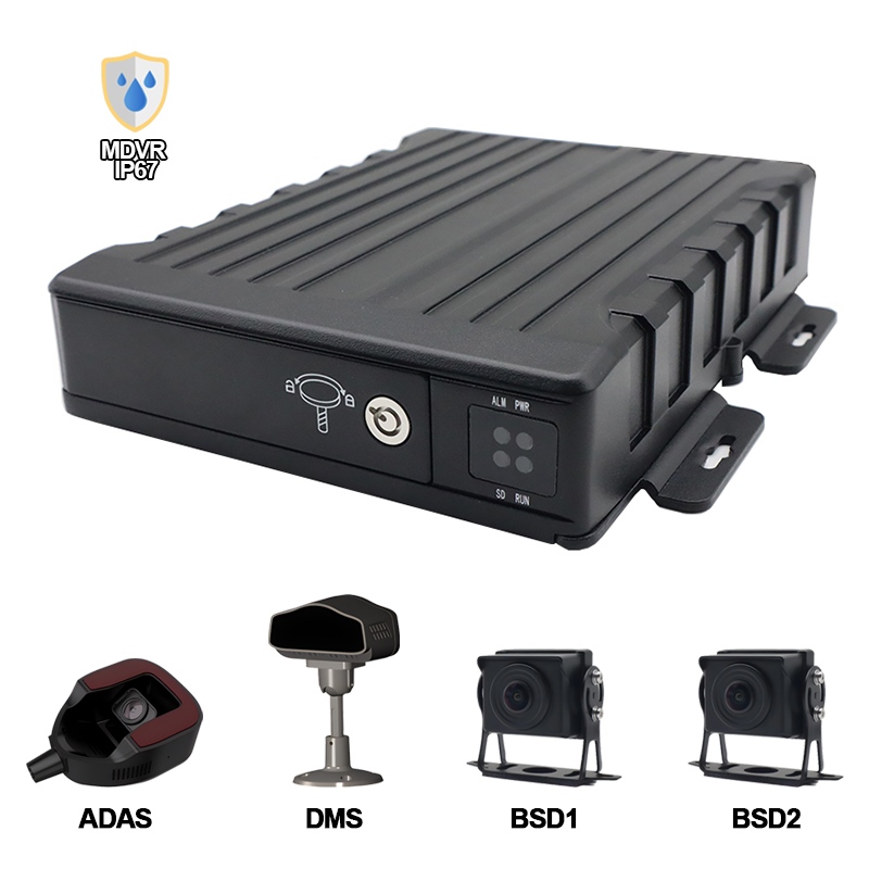 Carleader 4CH IP67 Su Geçirmez AI SD Mobil DVR Desteği ADAS+DMS+BSD