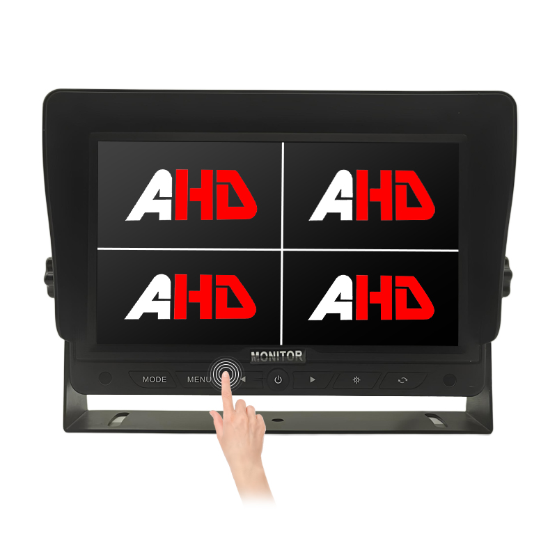 Carleader 7 İnç Dörtlü Bölünmüş Ekran AHD Dokunmatik Düğmeler Geri Döndürme Monitörü