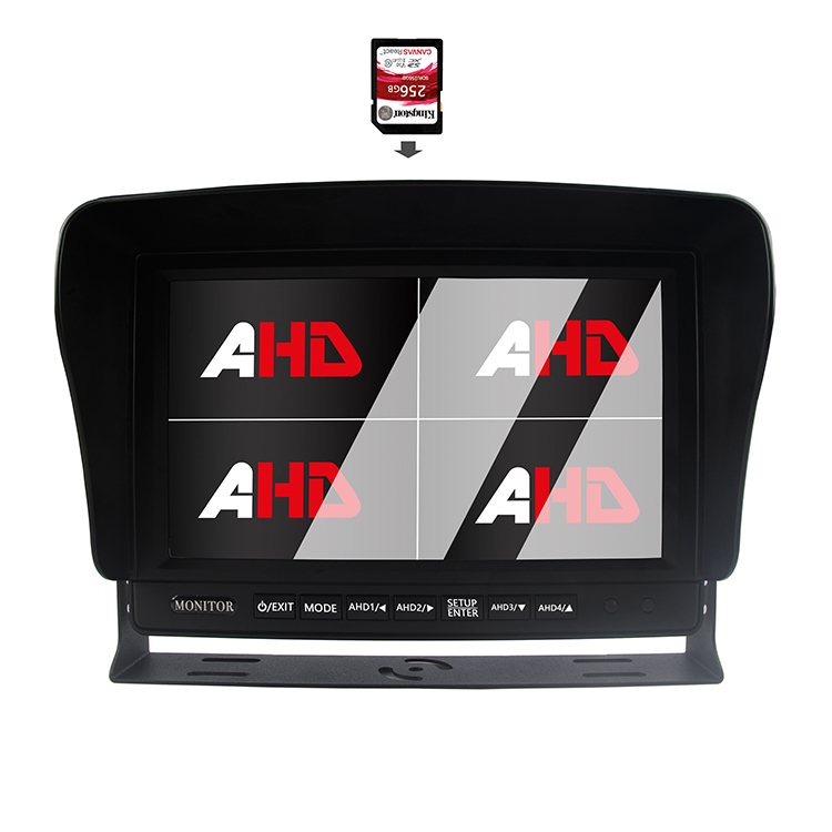 Carleader 9 İnç Dört Ekranlı Kamyon Video Kayıt AHD Monitör