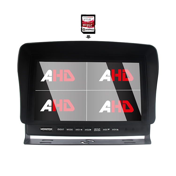 Carleader 10.1 İnç AHD Dörtlü Bölünmüş Ekran SD DVR Araç Monitörü