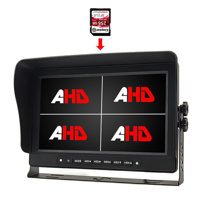 Carleader 10.1 Su Geçirmez Dört Görünümlü Ekran Video Kayıt AHD Monitör