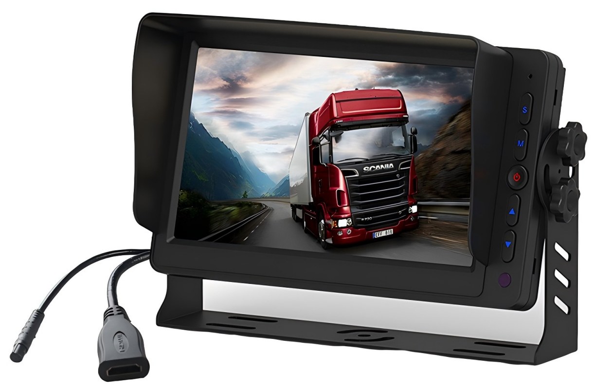 Çift AV Girişli, Ters Tetikleyicili ve Dahili Hoparlörlü 7 İnç HDMI Araç Monitörü