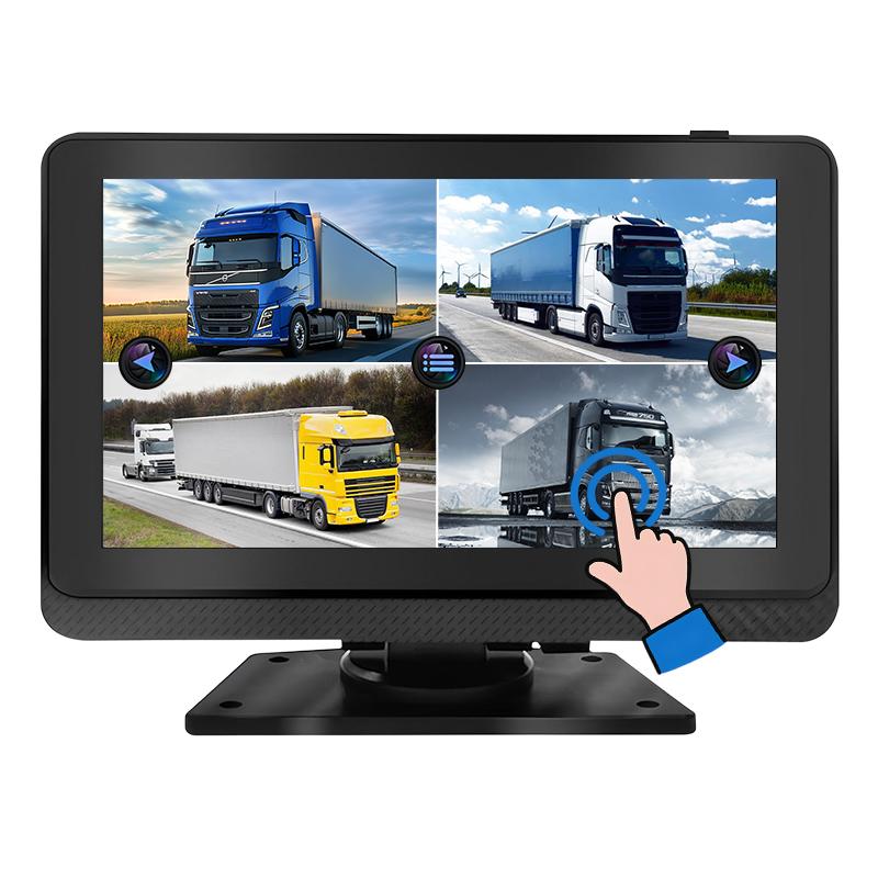 1080P Kayıtlı 7 İnç Dokunmatik Ekranlı Araç Dörtlü Görünüm DVR Monitörü