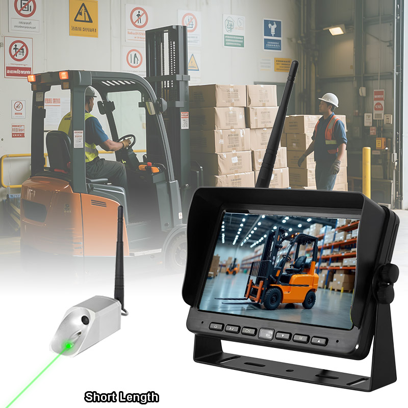 Kablosuz Manyetik Forklift Kamera Sistemi Kısa Boy Desteği Lazer Konumlandırma
