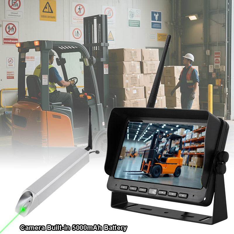 Kablosuz Şarj Edilebilir Forklift Kamera Sistemi Desteği Lazer Konumlandırma